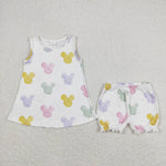GSSO0774 Cartoon Mouse Bloomer Girls Shorts Set
