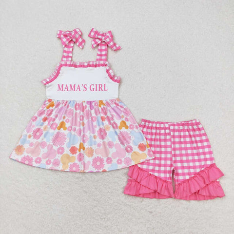 GSSO0819 MAMA'S Girl Mouse Flower Girls Shorts Set
