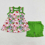 GSSO0859 Cartoon Watermelon Girls Shorts Set