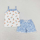 GSSO0864 Flower Blue Girls Shorts Set