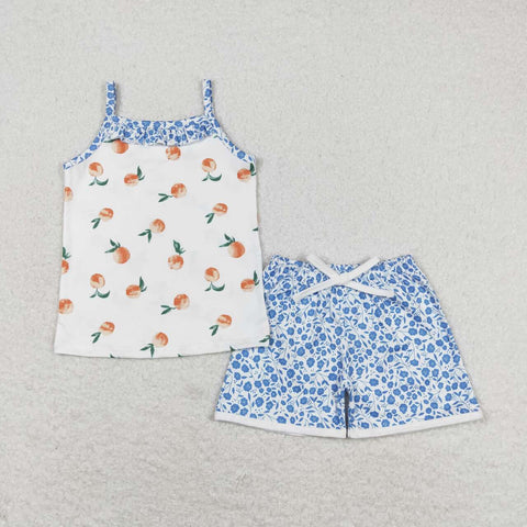 GSSO0864 Flower Blue Girls Shorts Set
