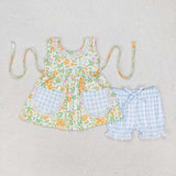 GSSO0871 Flower Pockets Girls Shorts Set