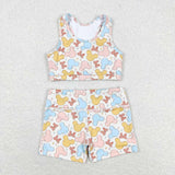 GSSO0899 Cartoon Mouse Girls Shorts Set