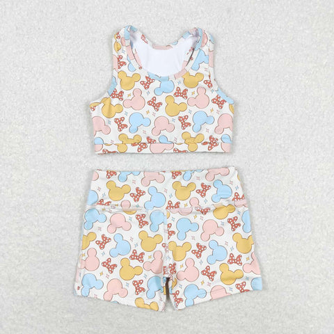 GSSO0899 Cartoon Mouse Girls Shorts Set