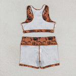GSSO0902 Cactus Brown Girls Shorts Set