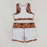 GSSO0902 Cactus Brown Girls Shorts Set