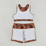 GSSO0902 Cactus Brown Girls Shorts Set