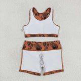 GSSO0902 Cactus Brown Girls Shorts Set