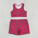 GSSO0903 Lightning Pink Girls Shorts Set