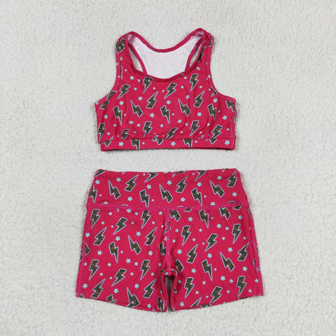 GSSO0903 Lightning Pink Girls Shorts Set