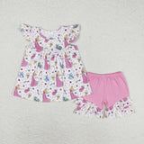 GSSO0910 Princess Pink Girls Shorts Set