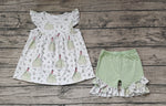 GSSO0911 Princess Green Girls Shorts Set