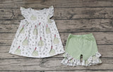 GSSO0911 Princess Green Girls Shorts Set