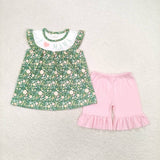 GSSO0913 I love MOM Mint Girls Shorts Set
