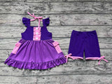 GSSO0965 Princess Purple Girls Shorts Set