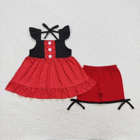 GSSO0969 Princess Red Girls Shorts Set