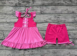 GSSO0974 Princess Hot Pink Girls Shorts Set