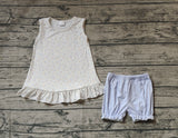 GSSO0980 Flower Blue Girls Shorts Set