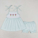 GSSO0982 Embroidery Hot Air Balloon Girls Shorts Set