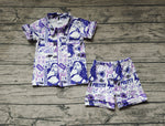 GSSO0988 Singer Star Purple Girls Shorts Pajamas Set