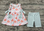 GSSO0999 Flower Plaid Girls Shorts Set