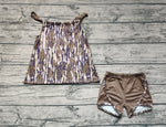 GSSO1012 Camo Girls Shorts Set