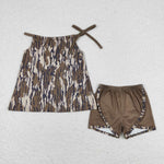 GSSO1012 Camo Girls Shorts Set