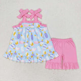 GSSO1037 Popsicle Pink Girls Shorts Set
