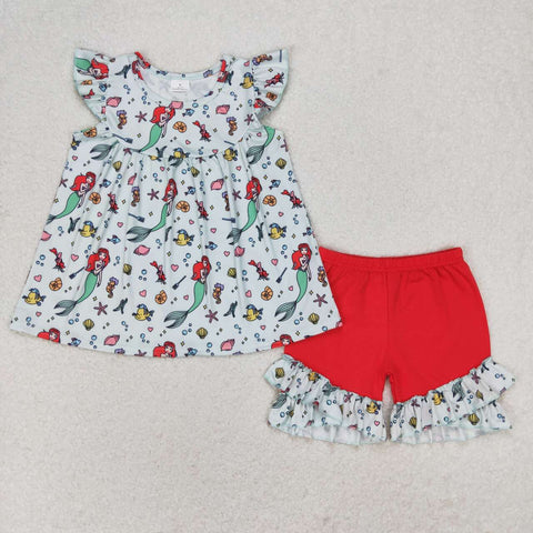 GSSO1043 Mermaid Girls Shorts Set