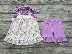 GSSO1044 Princess Mermaid Purple Girls Shorts Set