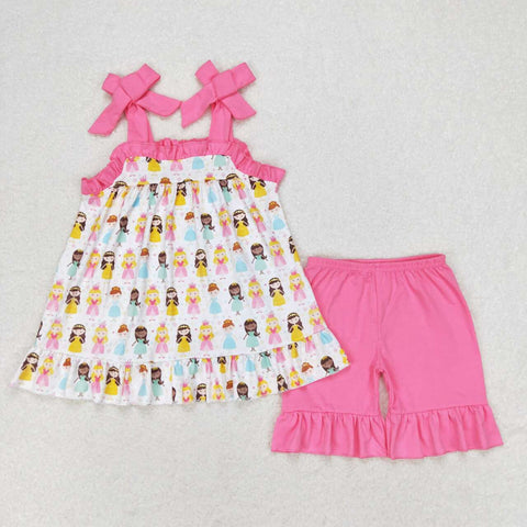 GSSO1045 Princess Pink Girls Shorts Set