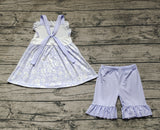 GSSO1069 DADDY'S GIRL Flower Blue Girls Shorts Set