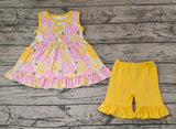 GSSO1079 Lemon Yellow Girls Shorts Set