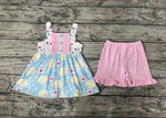 GSSO1133 Lemon Pink Girls Shorts Set