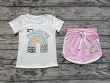 GSSO1175 Positive Smiley World Rainbow Girls Shorts Set