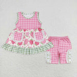 GSSO1183 Strawberry mid pants Girls Set