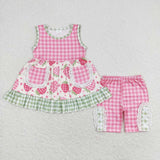 GSSO1183 Strawberry mid pants Girls Set