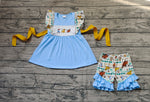 GSSO1191 Cartoon Lion king Blue Girls Shorts Set