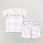 GSSO1236 Embroidery MAMA'S Girl Girls Shorts Set