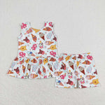 GSSO1278 Honey Bear Ice cream Girls Shorts Set