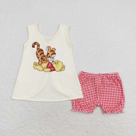 GSSO1282 Cartoon Honey Bear Tiger Baby Girls Bloomers Set