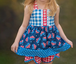 GSSO1294 4th of July Love USA Flag Girls Shorts Set
