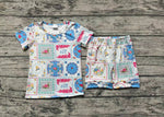 GSSO1304 Flower Garden Girls Pajamas Shorts Set