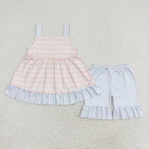 GSSO1306 Crab Orange Girls Shorts Set