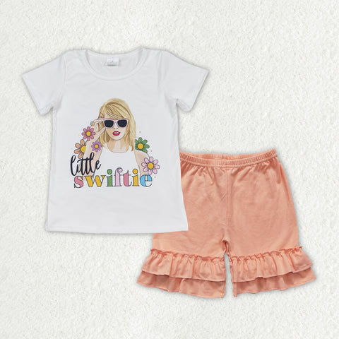 GSSO1385 Singer Star Cotton Girls Shorts Set