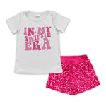 Preorder GSSO1426 Singer Star Pink Sequin Shorts Girl's Set