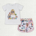 GSSO1431 Singer Star Girls Shorts Set
