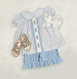 Preorder GSSO1583 Embroidery Easter Rabbit Girls Shorts Set