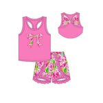 Preorder 12.05 GSSO1605 Bows Flower Rose Ruffles Girls Shorts Set