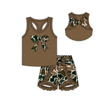 Preorder 12.06 GSSO1625 Bows Camo Ruffles Girls Shorts Set